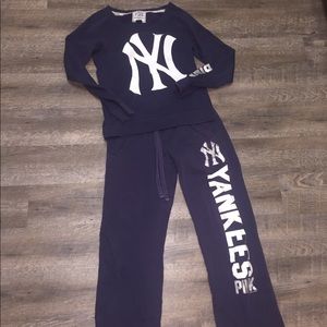 Victoria secret pink Yankees sweatpants jacket